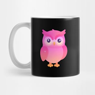 Cute Pink Owl with a Heart Tatoo Mug